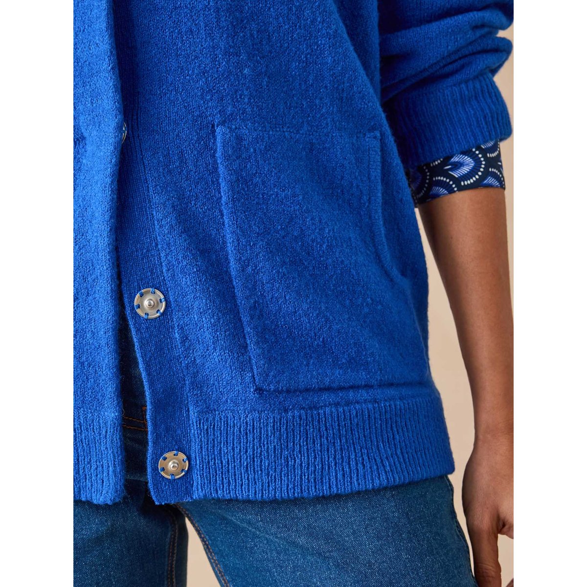 Cardigan à pressions bleu dur, DAXON