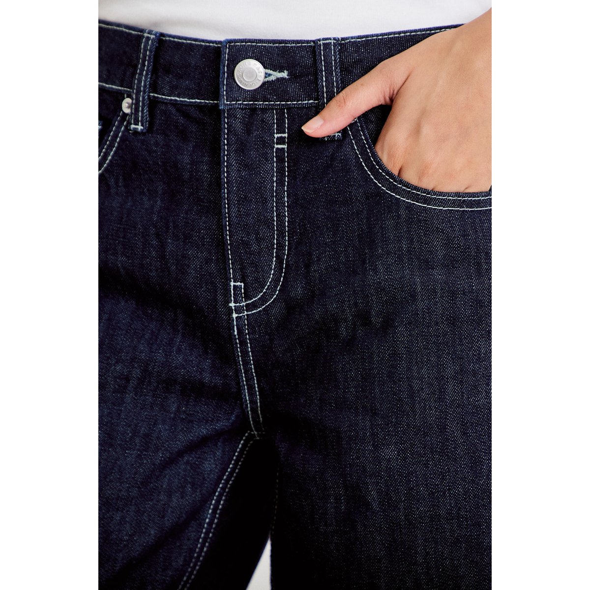 Jean wide leg taille basse denim brut, CACHE CACHE