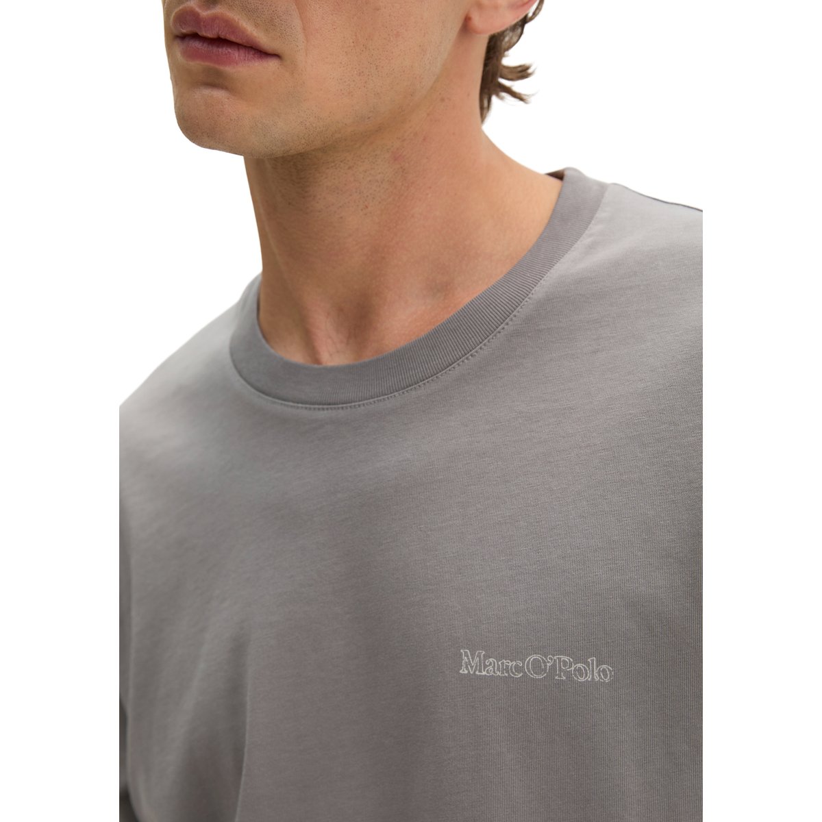 T-shirt regular en coton bio régénéré gris, MARC O'POLO