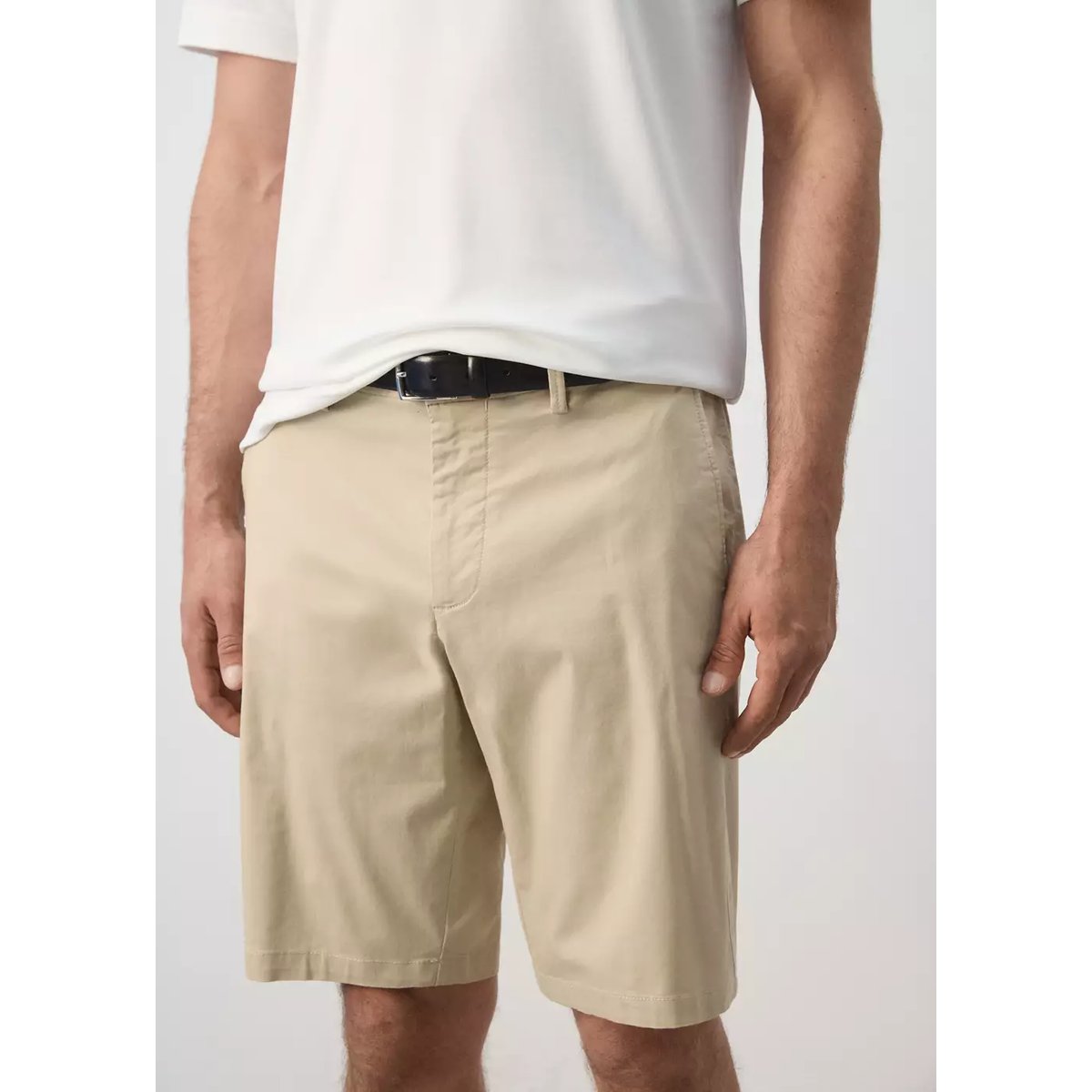Bermuda slim-fit chino coton beige, MANGO MAN