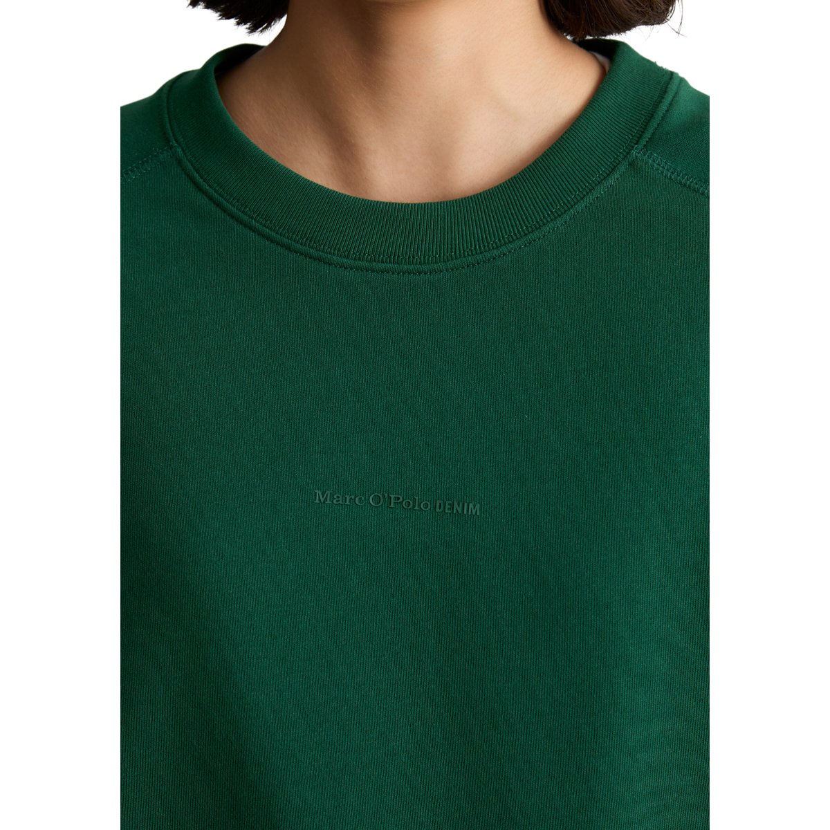 Sweat-shirt ample en coton organique vert foncé, MARC O’POLO DENIM