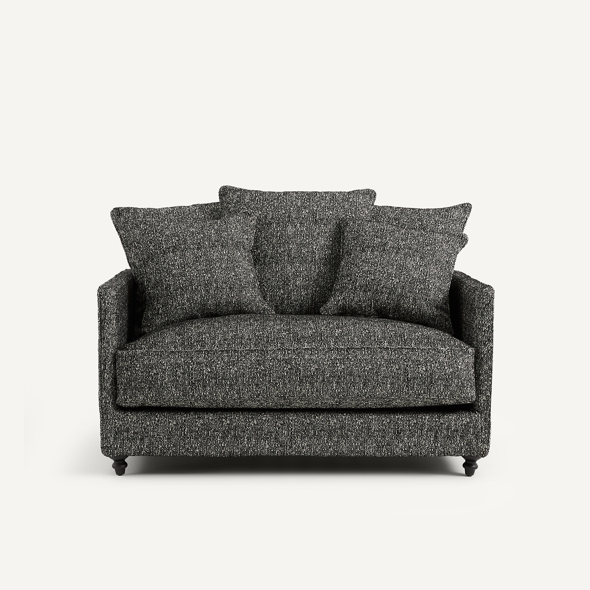 2-Sitzer-Sofa, ausziehbar, aus Bouclé, LAZARE schwarz, AM.PM