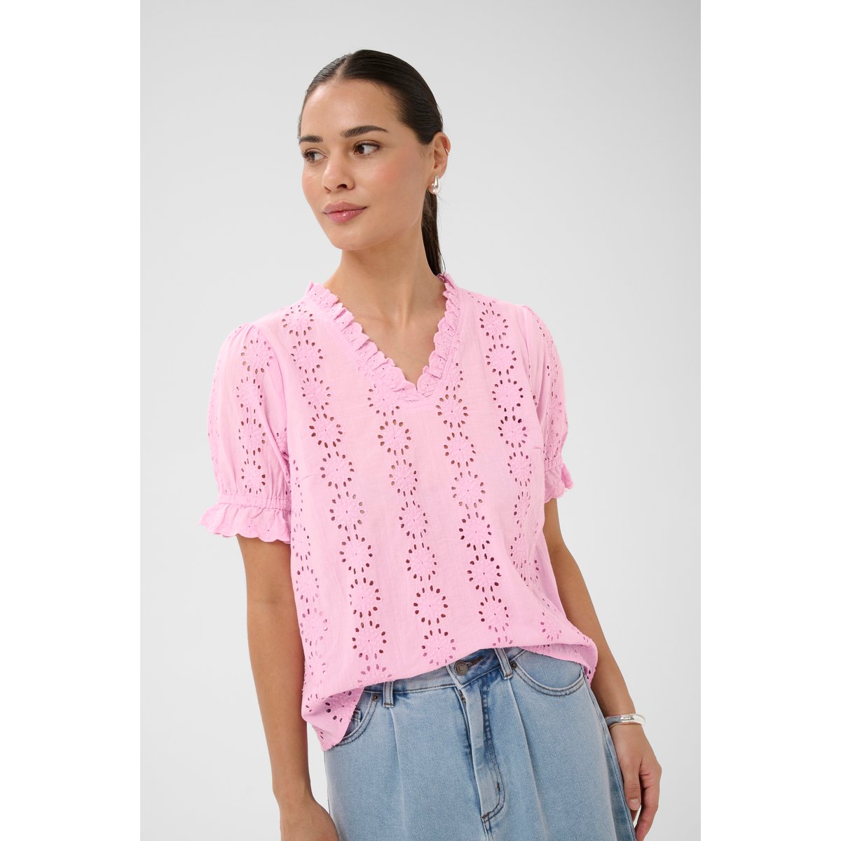 Blouse à manches courtes rose pink frosting, KAFFE