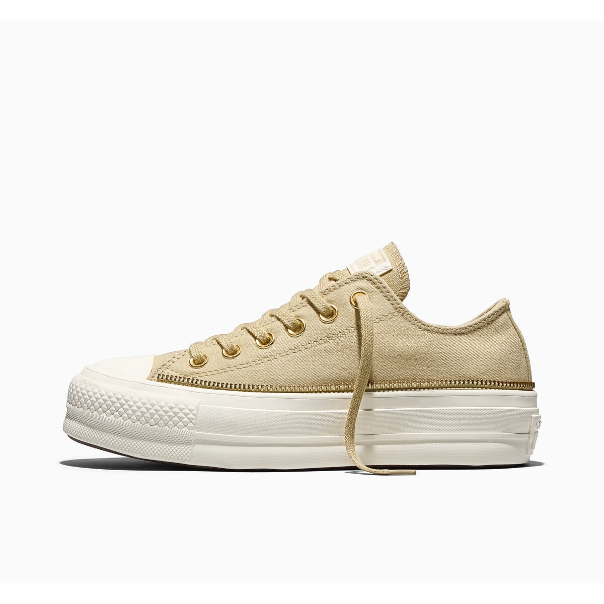 Baskets CHUCK TAYLOR ALL STAR LIFT OX SIDE ZIP jaune, CONVERSE