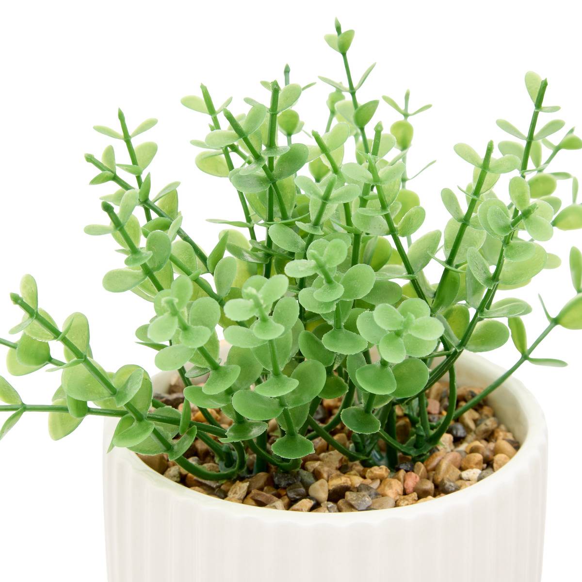 Plante artificielle en pot dolomite NIPPO blanc, ATMOSPHERA
