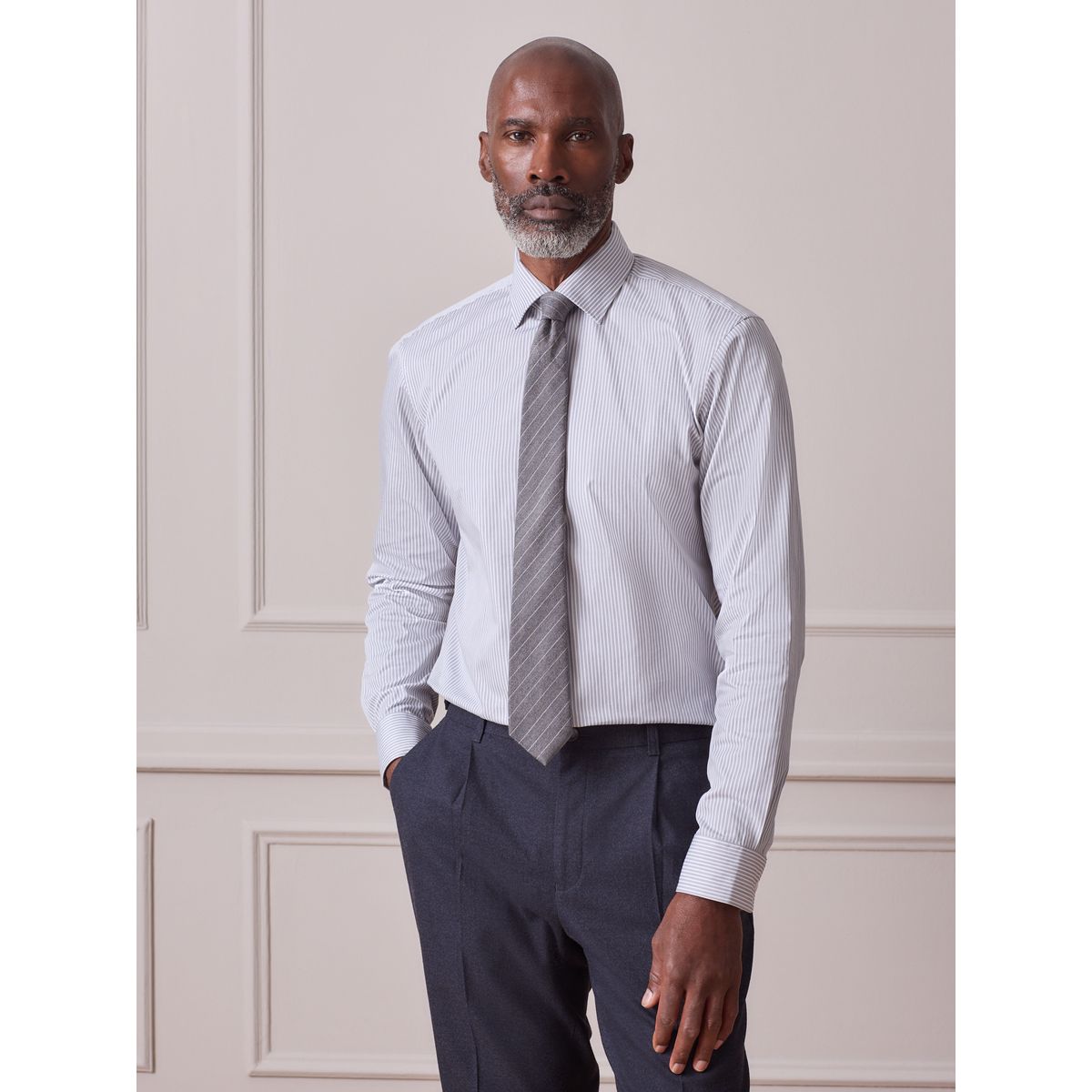 Ensemble chemise et cravate Signature rayure blanche/noire, NEXT