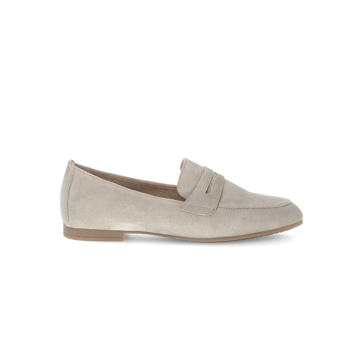 Mocassins en  à talon compensé beige velours, GABOR