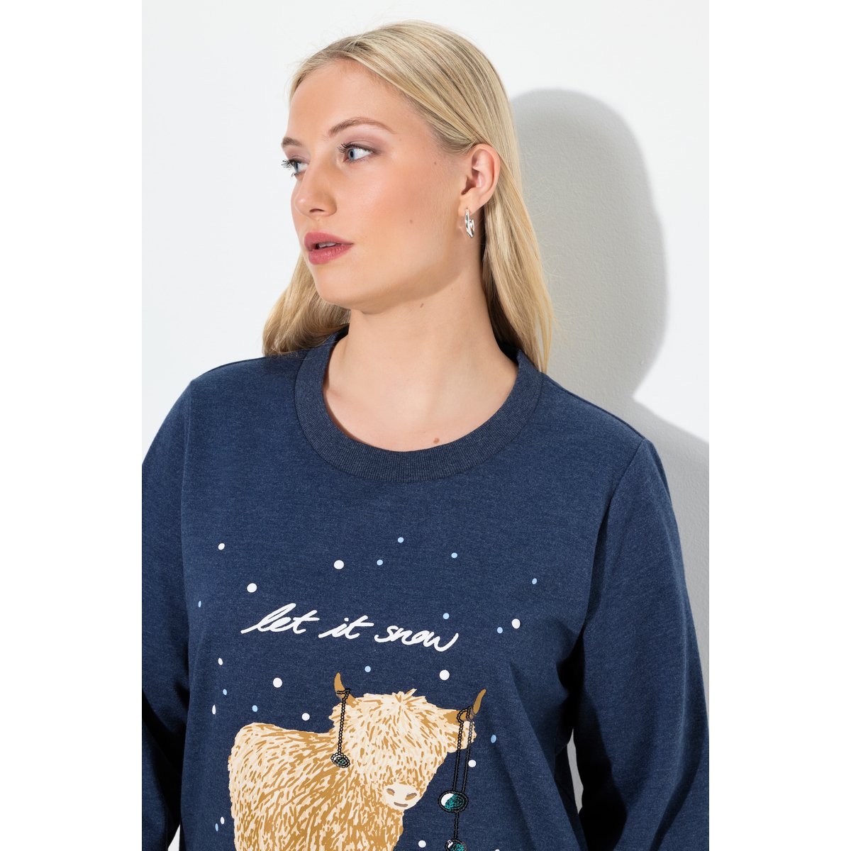 Sweat-shirt à paillettes Let ot Snow bleu encre, ULLA POPKEN