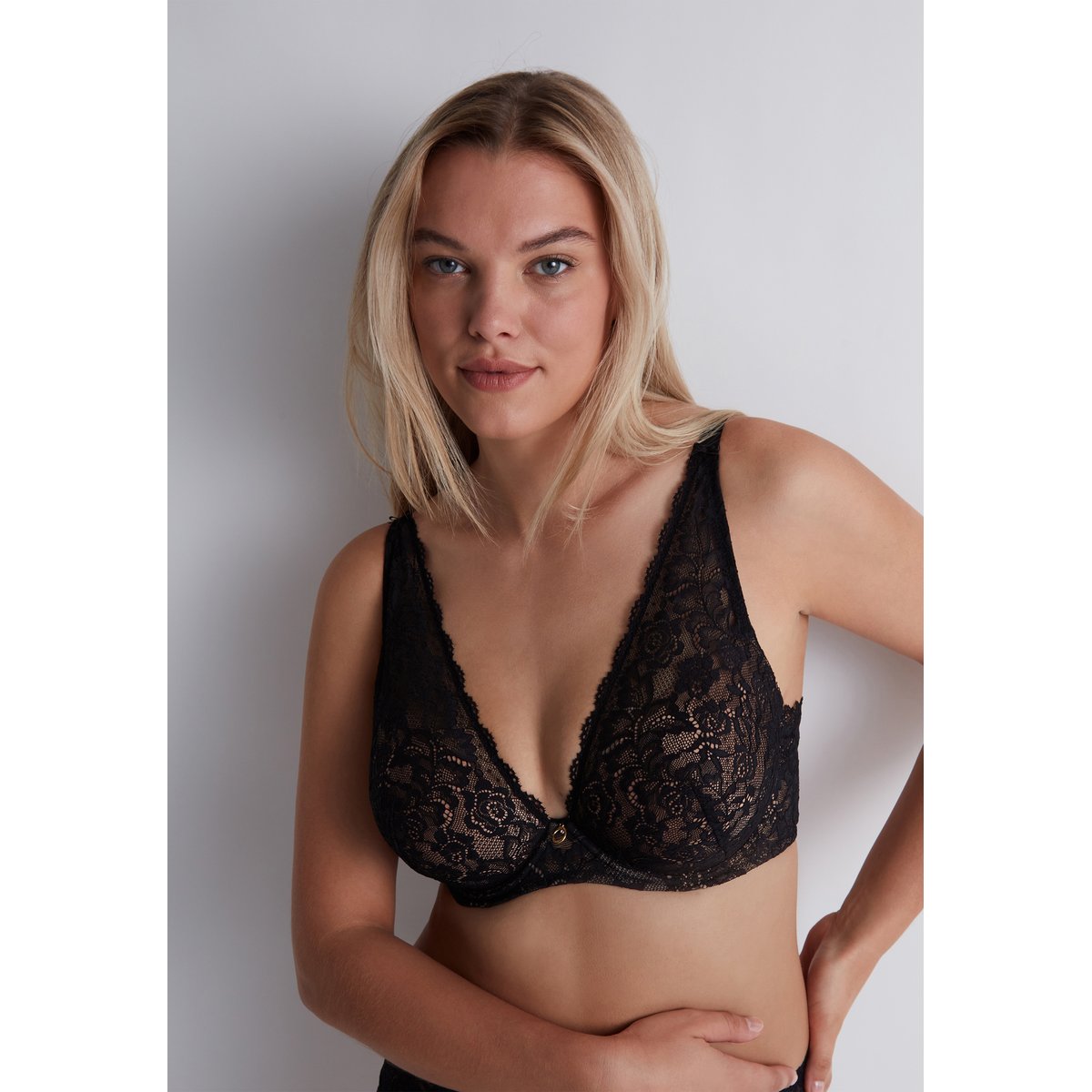Soutien gorge Plunge foulard Rosessence noir, AUBADE