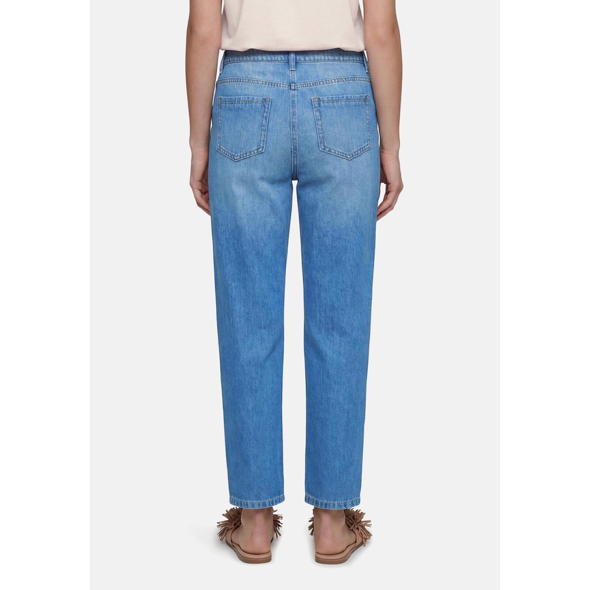 Pantalon casual unicolore bleu, BETTY BARCLAY