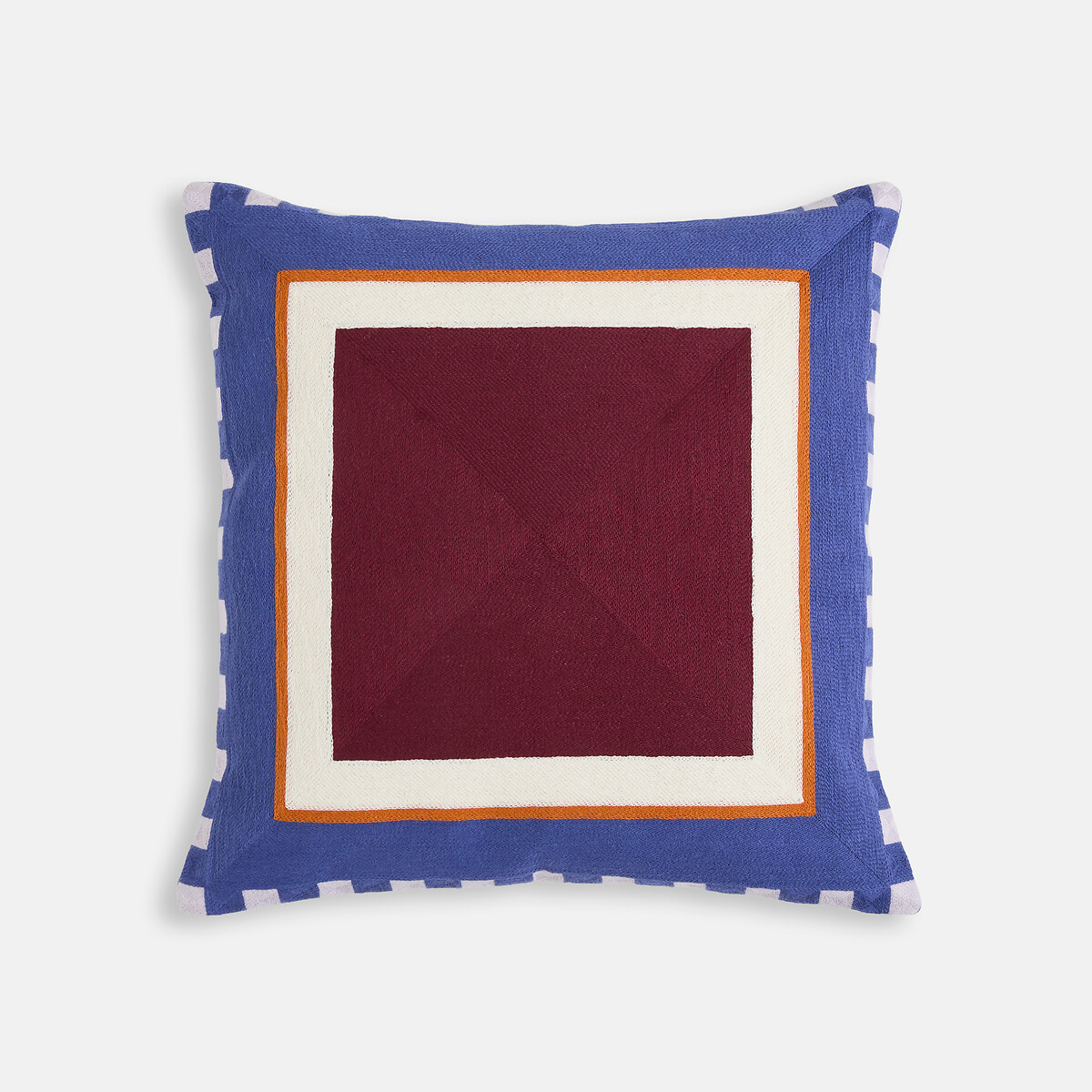 Fodera per cuscino, in cotone, 45 x 45 cm, QUADRO multicolore, LA REDOUTE INTERIEURS