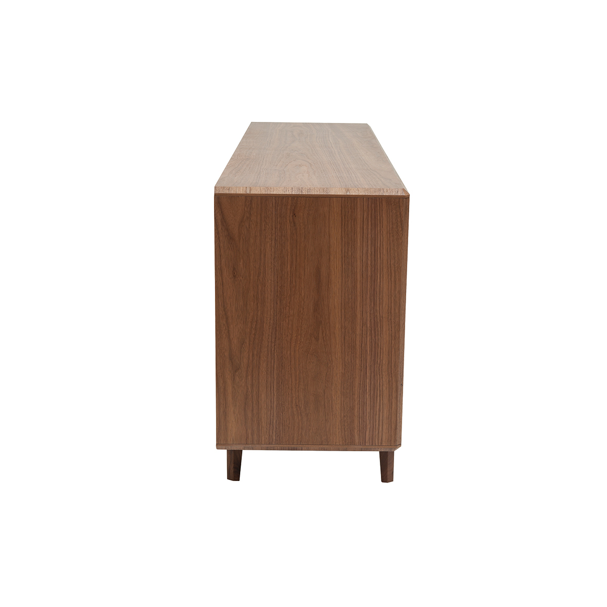 Buffet vintage en bois foncé noyer 4 portes L160 cm SUVA noyer, MILIBOO