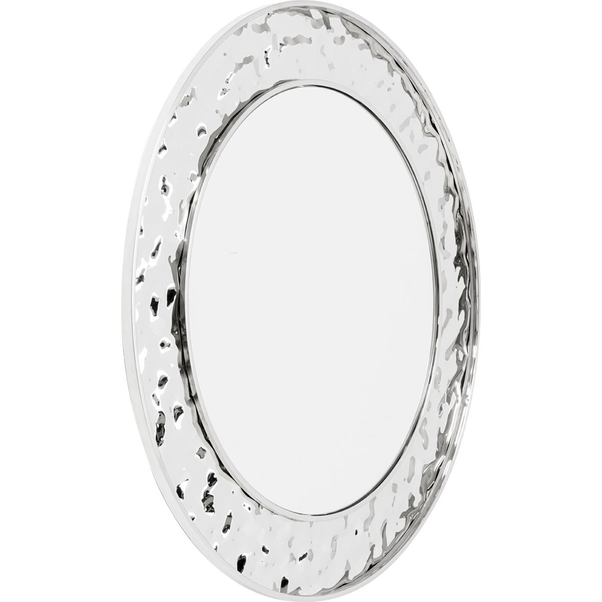 Miroir rond en acier texturé 100cm, CARINO argent, KARE DESIGN