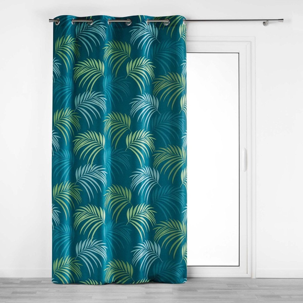 Rideau à œillets 140x260 Blue Vegetal Bleu bleu, DECORATIE