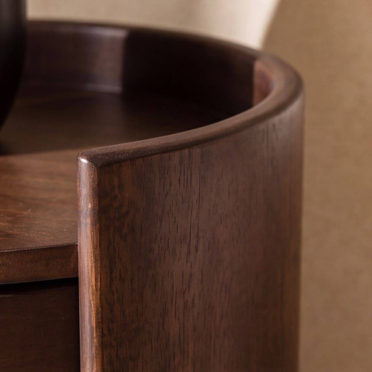 Table de chevet à tiroirs en bois de manguier MAORA bois foncé, MADE IN MEUBLES