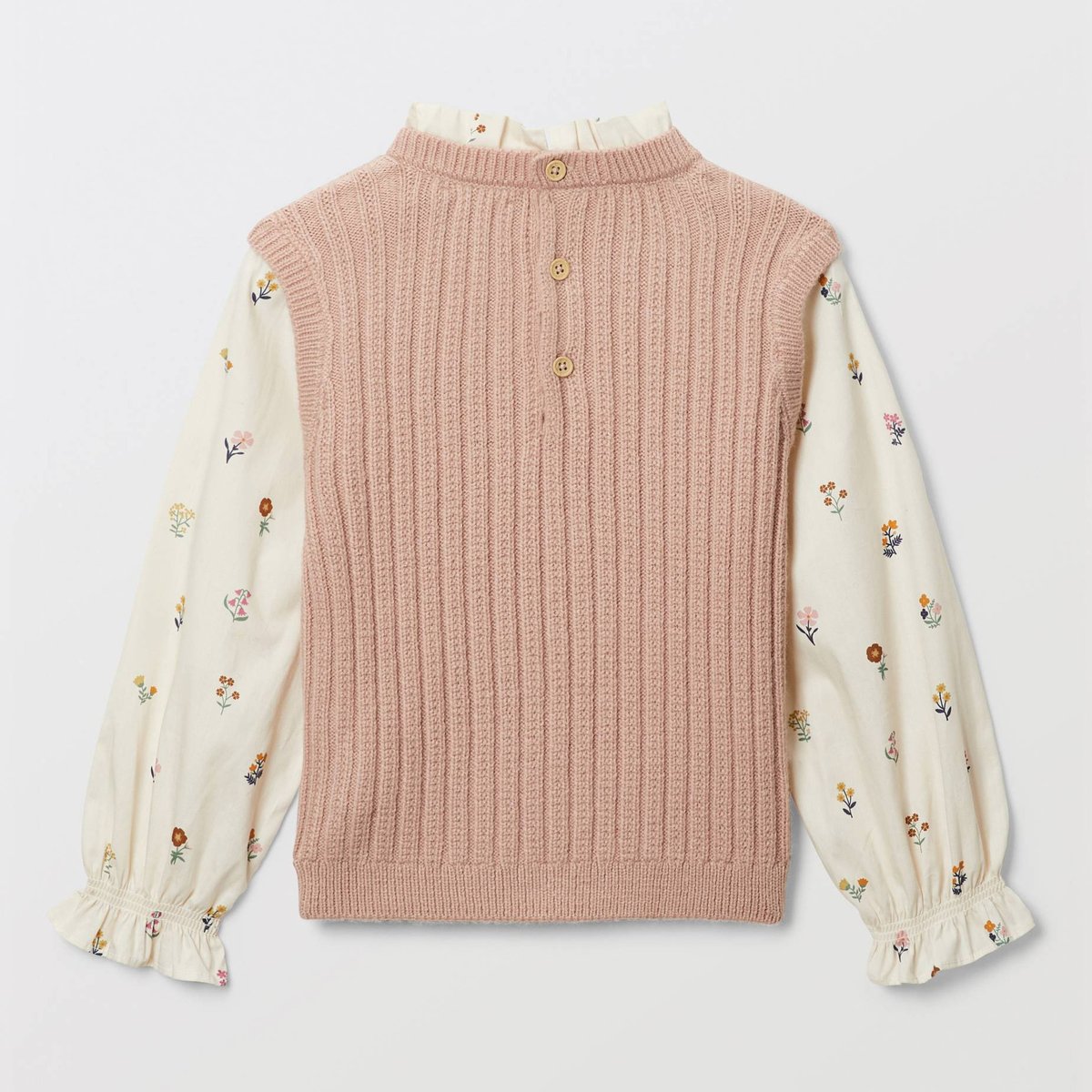 Pull bi-matière imprimé misty, MONOPRIX