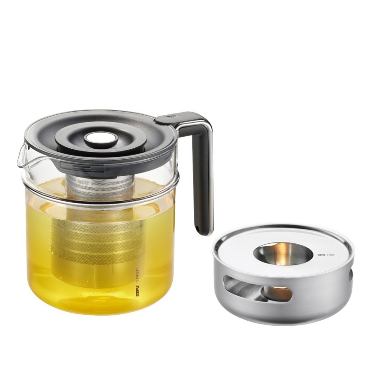 ThéIère, 1,5 l avec réchaud t-prep noir, GEFU