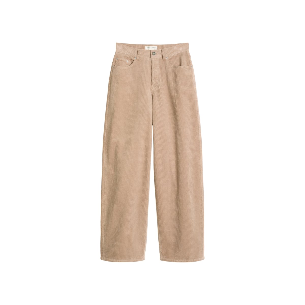 Pantalon en velours côtelé, coupe droite en coton bio extensible beige, MARC O'POLO