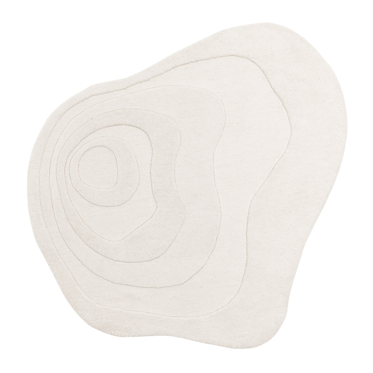 Premium Unique Shaped Carved Rug in 100% Wool cream, ÉDITÉ