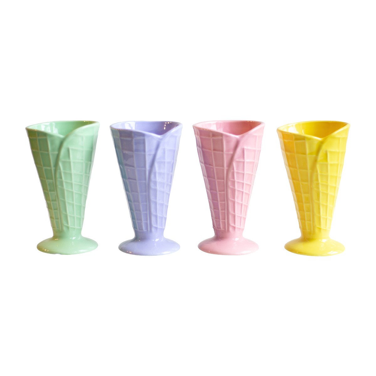 Lot de 4 coupes cône à glaces, GELATERIA multicolore, ARTIME