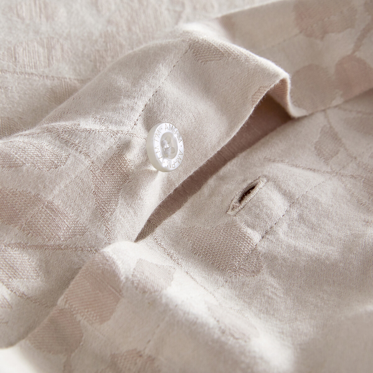 Housse de couette en coton et lin, Songo ivoire/beige poudré, AM.PM