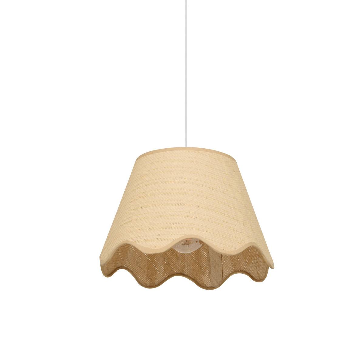 Abat-jour rond en papier FLORE beige, ATMOSPHERA