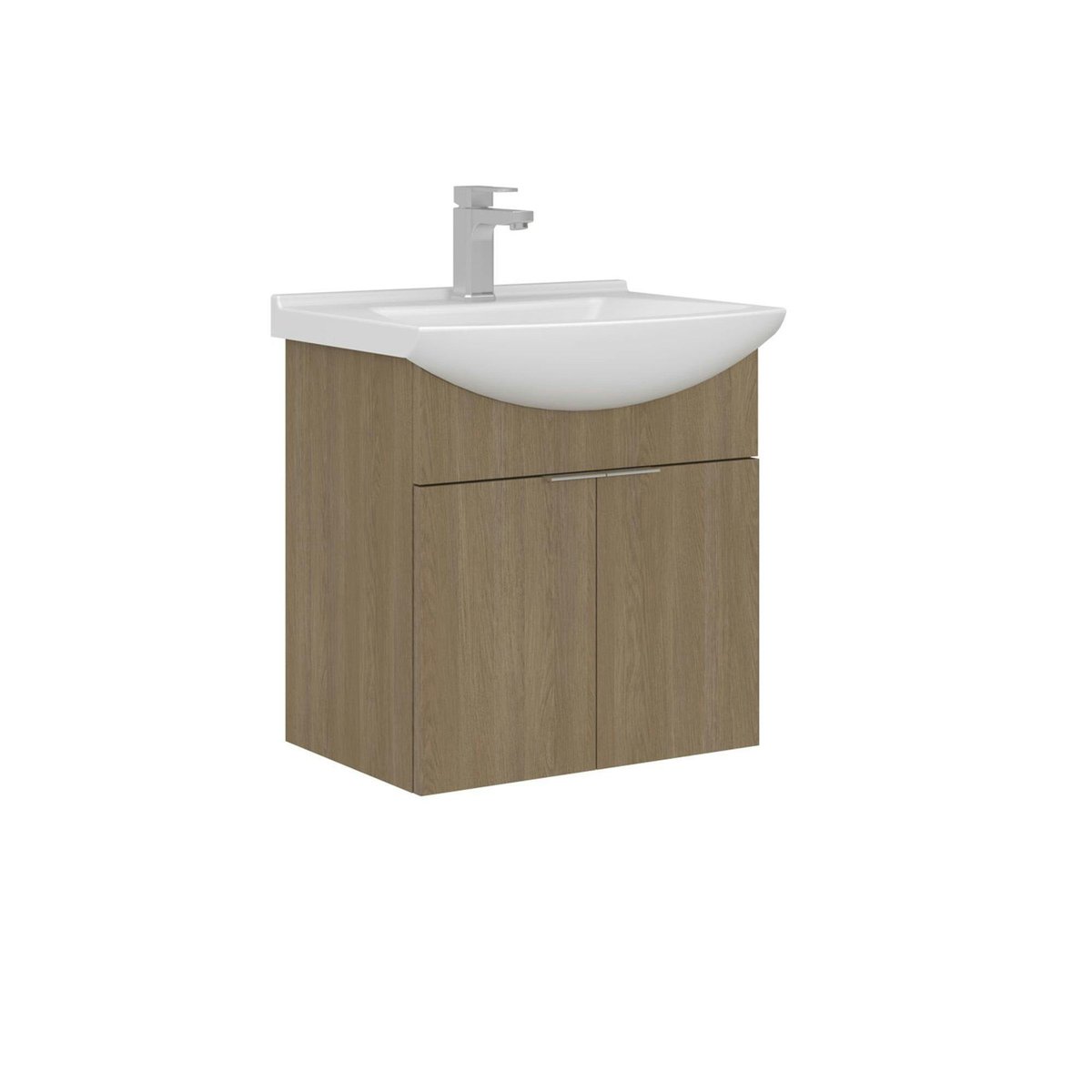Meuble vasque suspendu 2 portes, 55 cm UMI chêne, PIER IMPORT