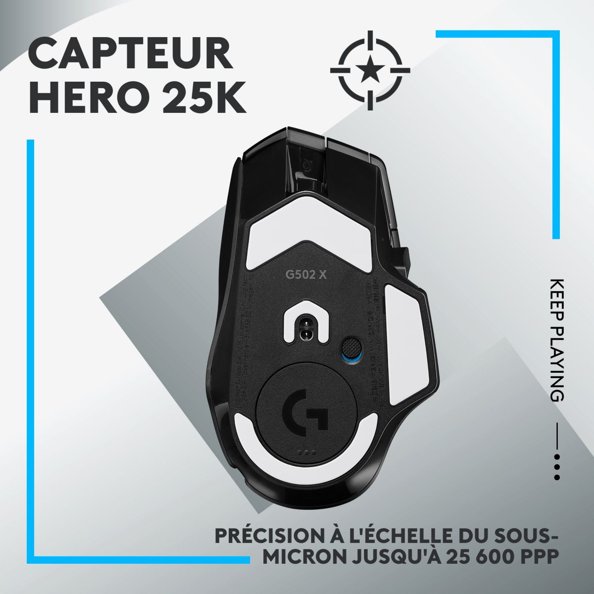 Souris Gamer Sans Fil G502 X Lightspeed Noir couleur unique, LOGITECH