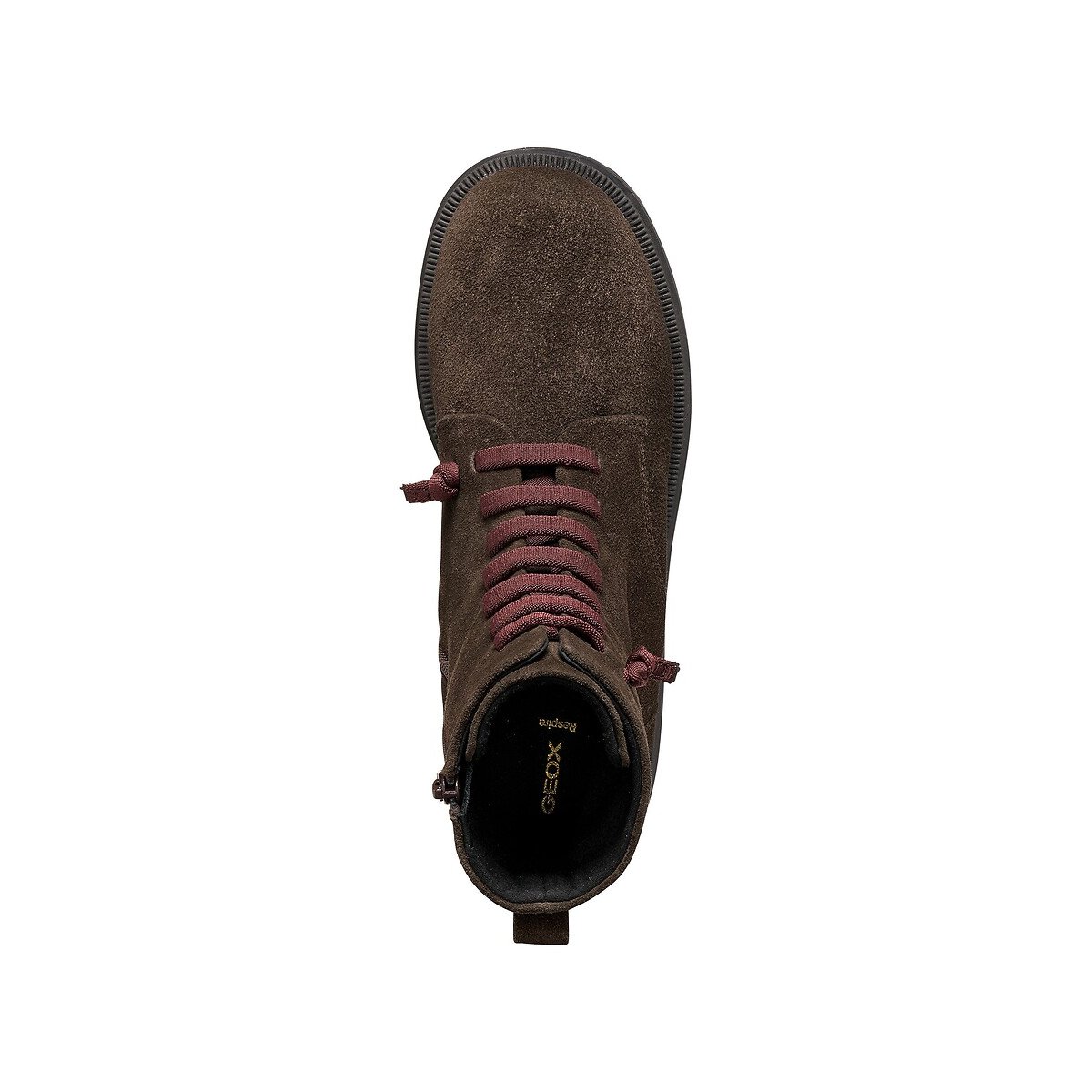 Bottines lacées en cuir suède, KLARGENA marron chocolat, GEOX
