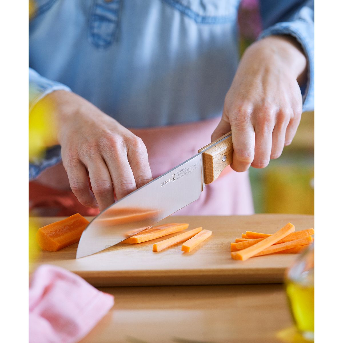 Couteau japonais Santoku Parallèle No119 bois, OPINEL