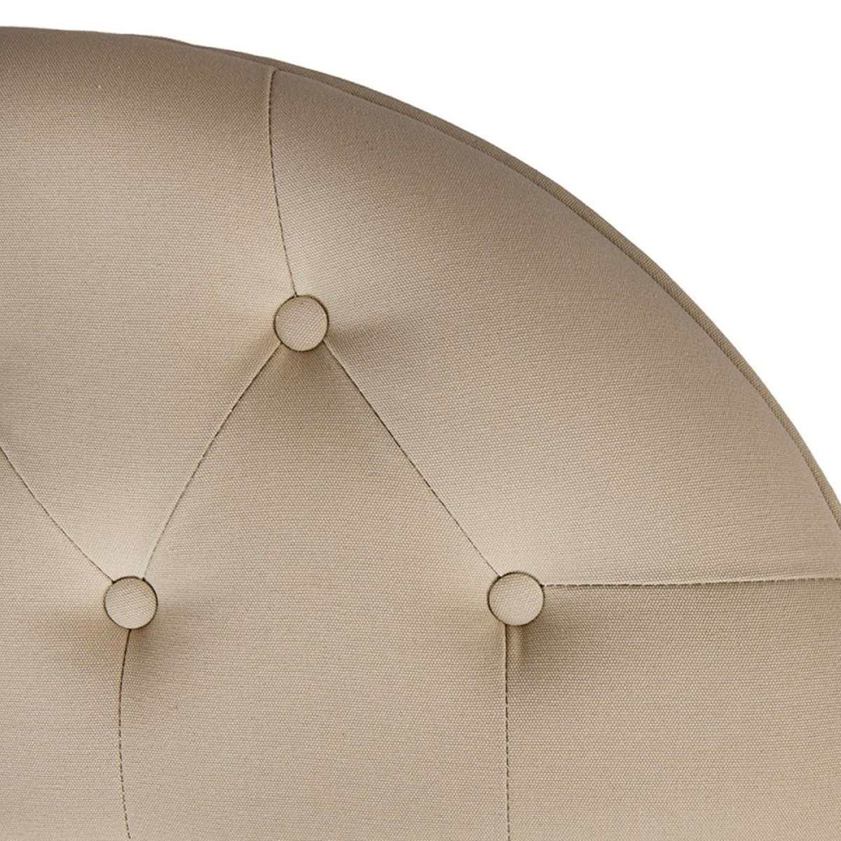 Banquette capitonnée classique demi-lune bois et tissu beige 125x41x48cm beige, WADIGA