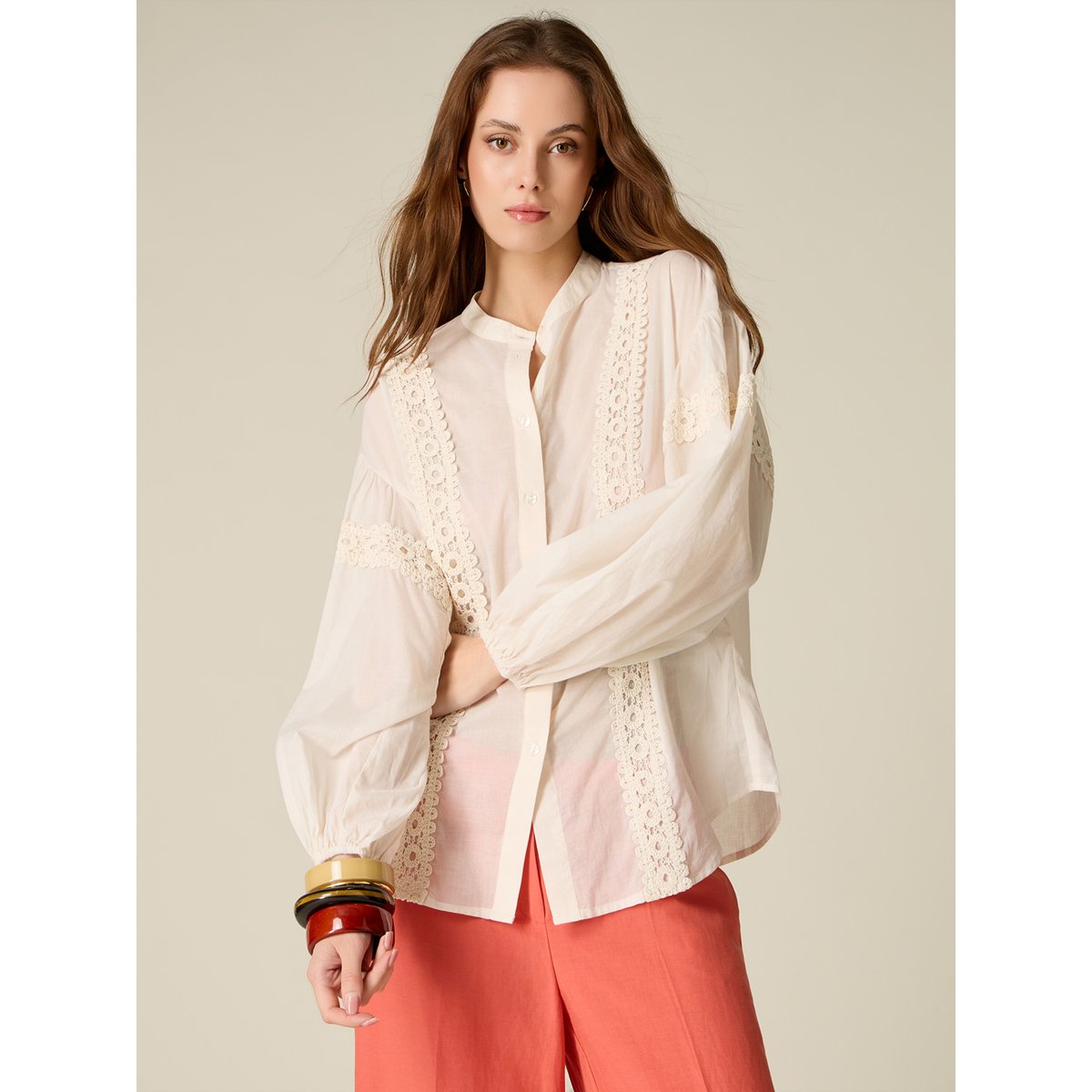 Chemise avec crochet blanc, OLTRE