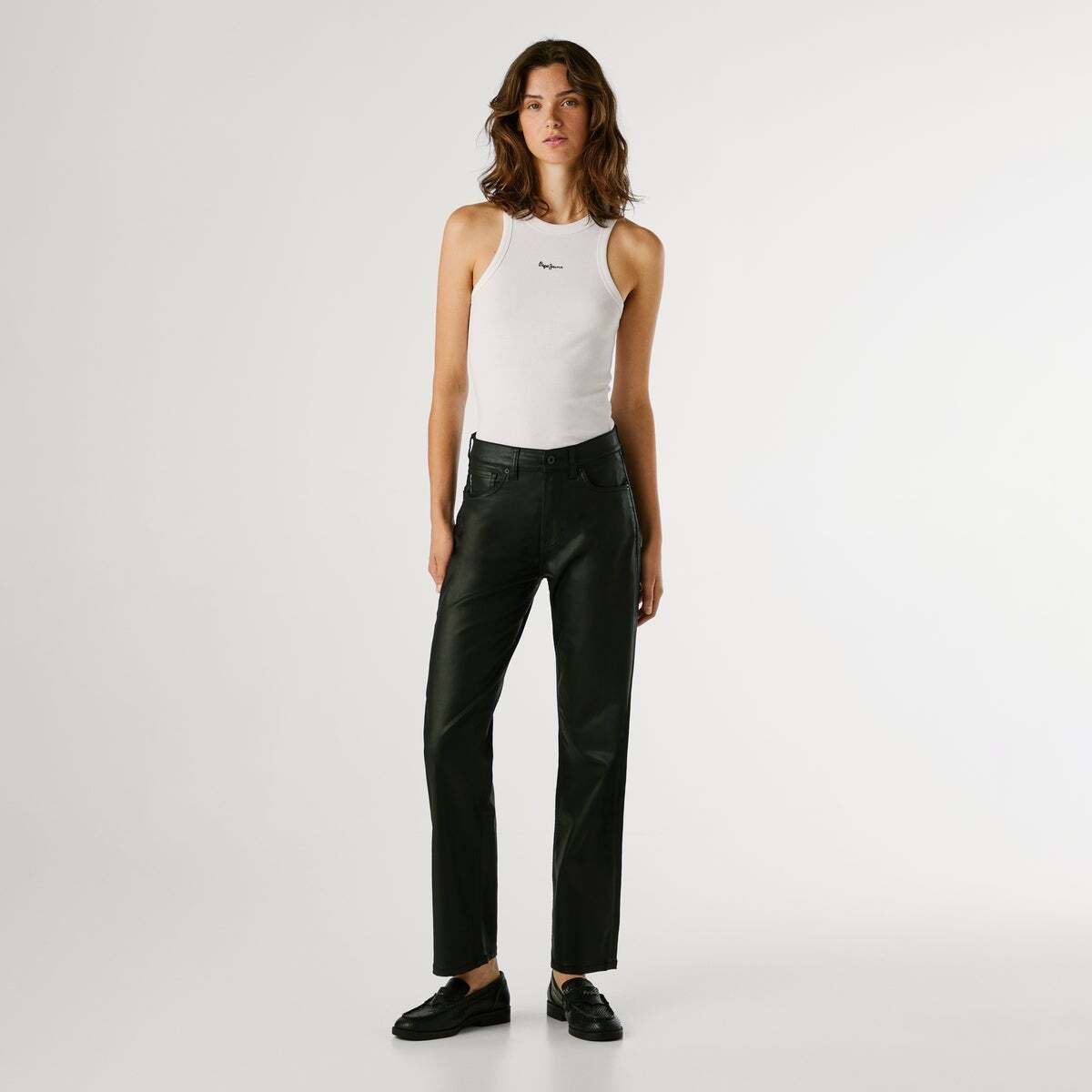 Robyn - Jean Coupe Regular, Taille Haute coated deep black /xm5, PEPE JEANS