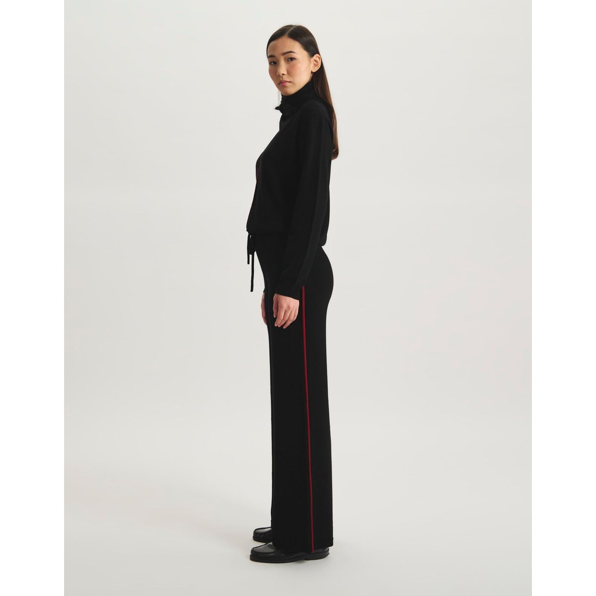 Pantalon John en laine mérinos noir, INES DE LA FRESSANGE PARIS