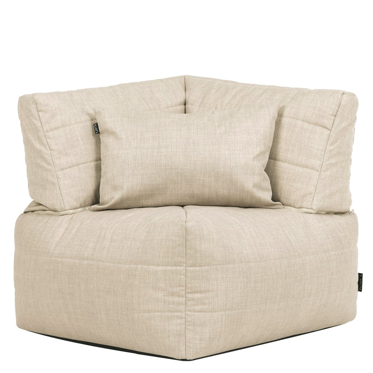 Pouf canapé de jardin modulable en tissu tissé d'intérieur et d'extérieur Oeko-Tex® - NOA beige, ICON