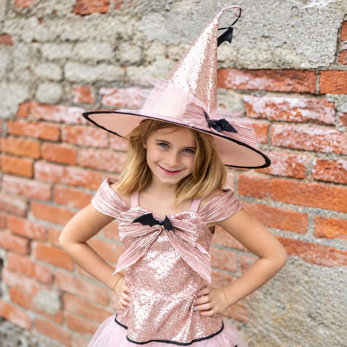 Déguisement enfant – Robe Sorcière Glamour rose, GREAT PRETENDERS
