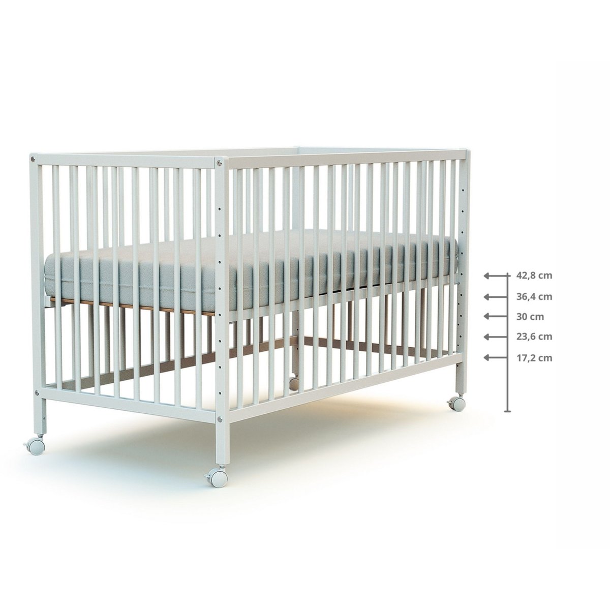 Lit bébé cododo en bois LIO blanc, WEBABY