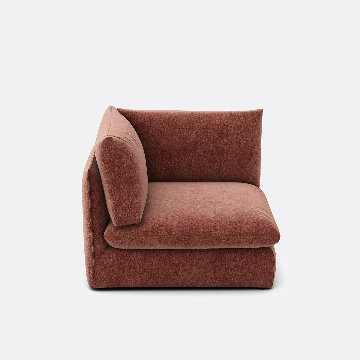 Hoekelement voor modulaire bank, in gemêleerd polyester, Malo roze steenrood, LA REDOUTE INTERIEURS