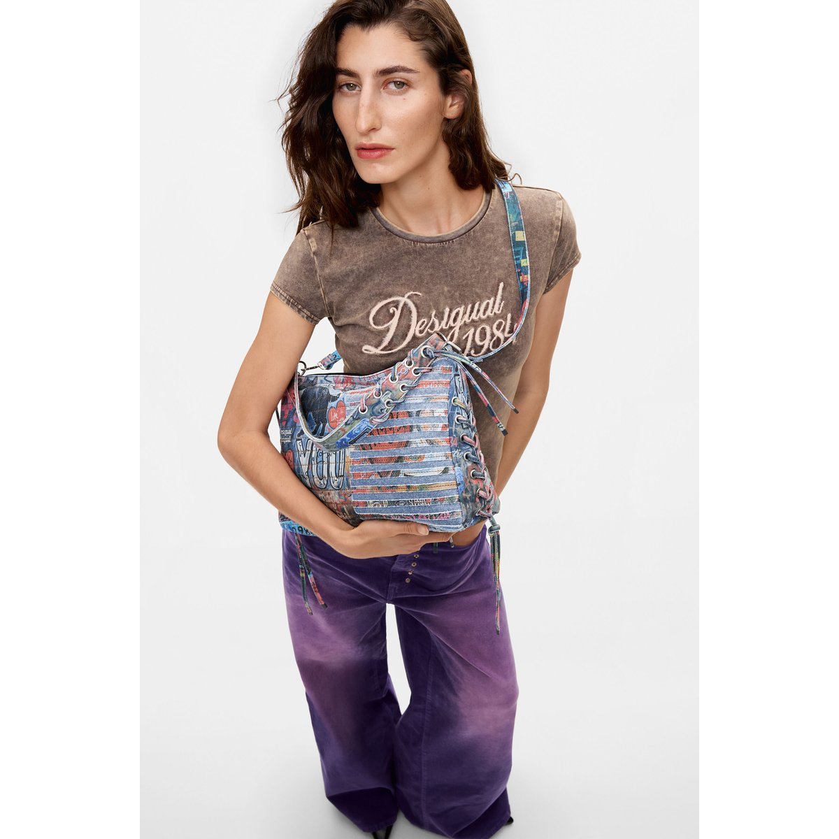 Sac en jean moyen multicolore, DESIGUAL
