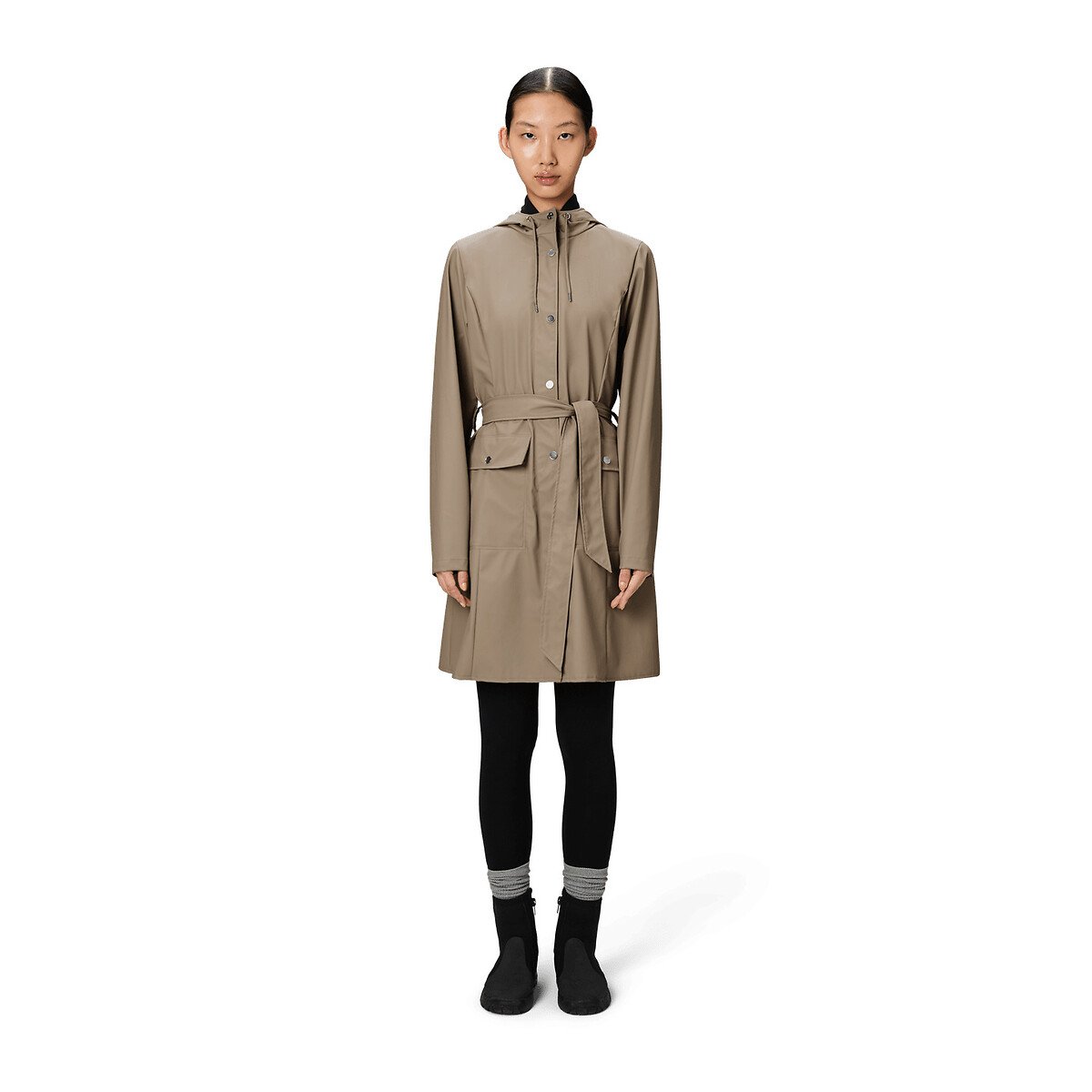 Veste imperméable ceinturée CURVE beige, RAINS