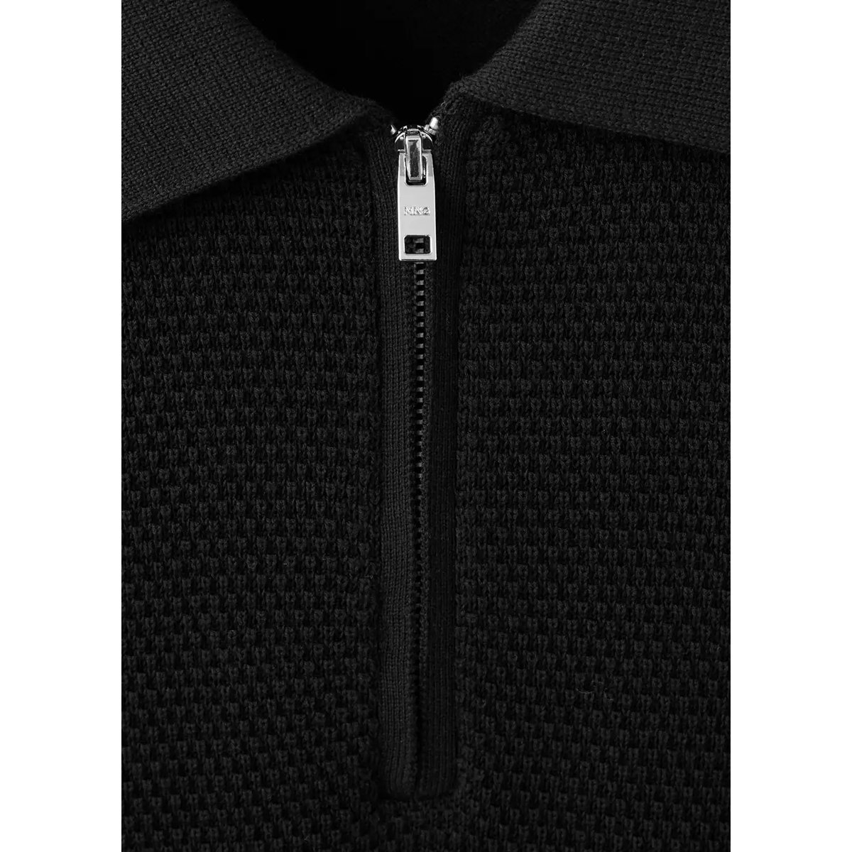 Polo 100 % coton maille structure noir, MANGO MAN