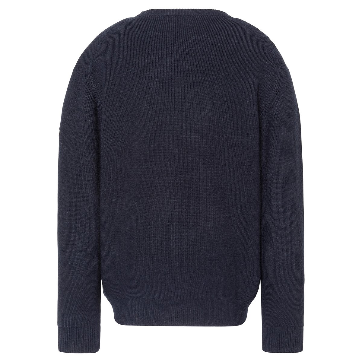 Pull col rond en maille texturée bleu marine, SCHOTT