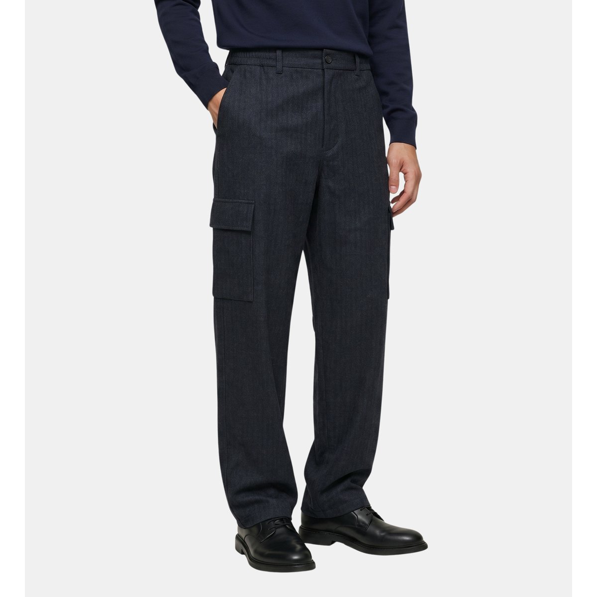 Pantalon droit tatwook cargo bleu marine, GALERIES LAFAYETTE