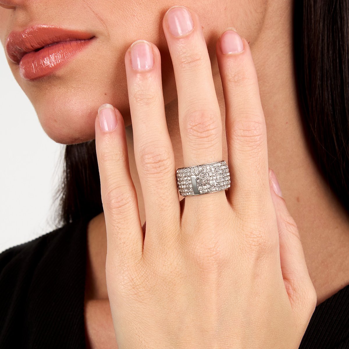 Bague T-ROUND acier inoxydable, TRUSSARDI
