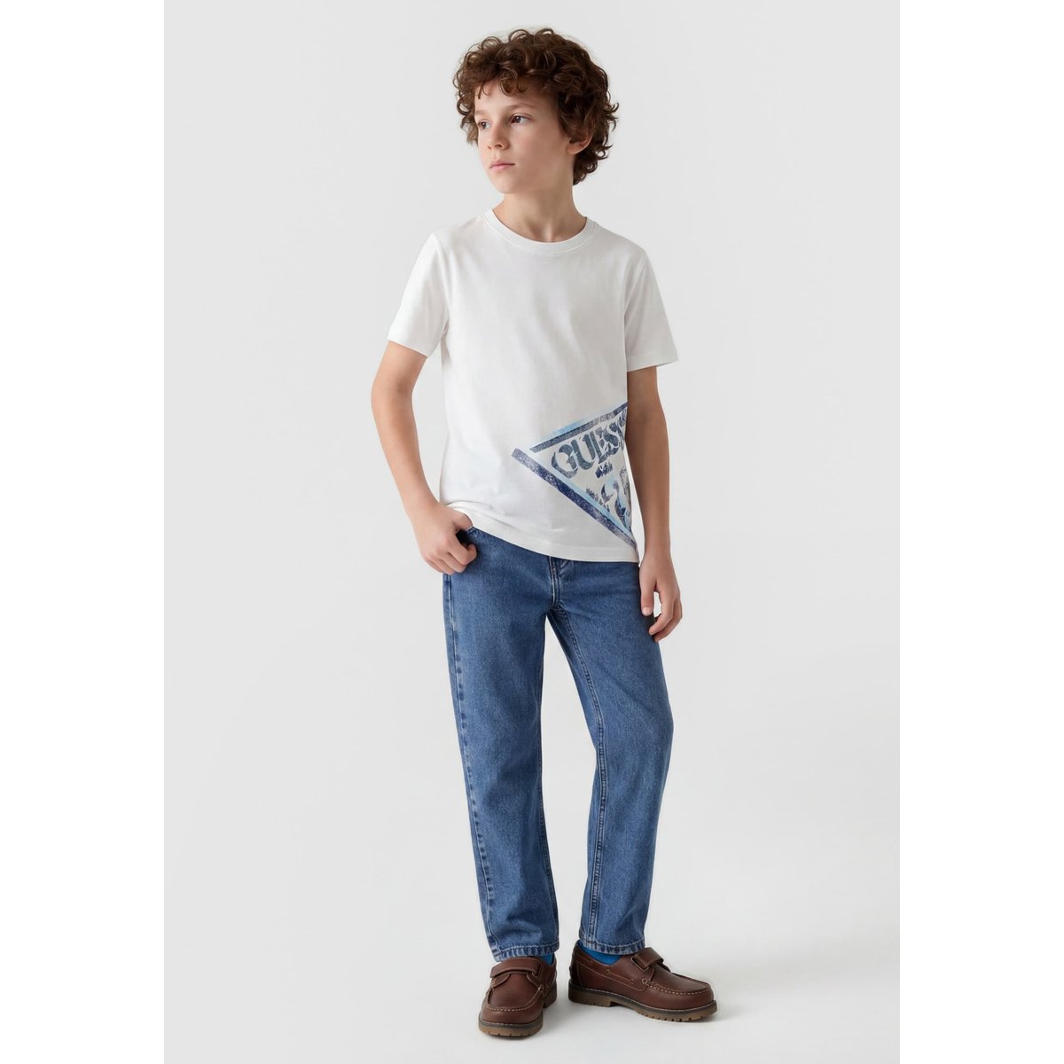 T-Shirt Avec Logo Imprimé blanc, GUESS KIDS