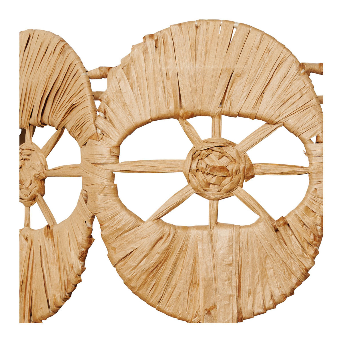 Applique non électrifiée raphia naturel 29x16x30 beige, BLANC D’IVOIRE