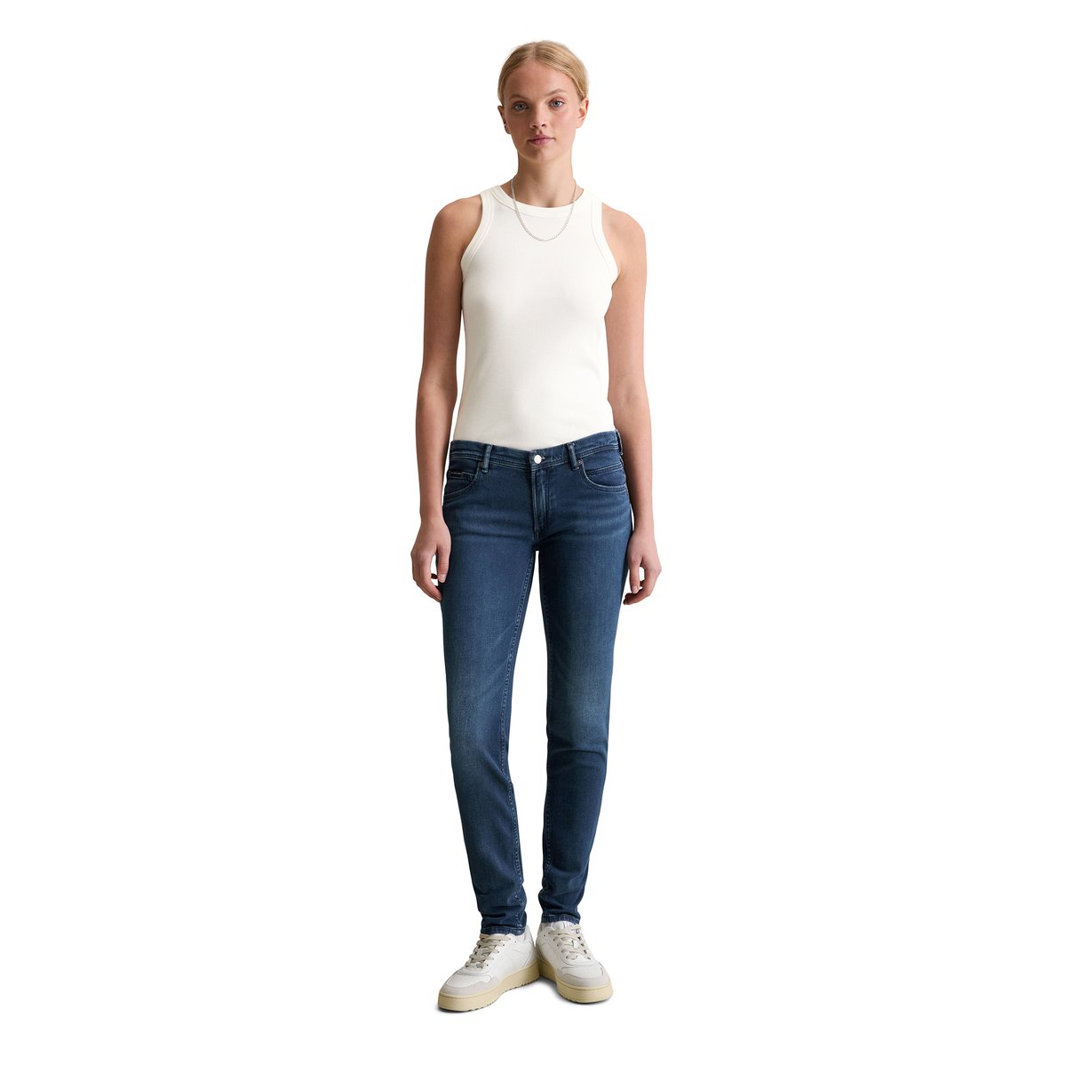 Jeans modèle Alva slim en mélange de coton organique bleu foncé, MARC O’POLO DENIM