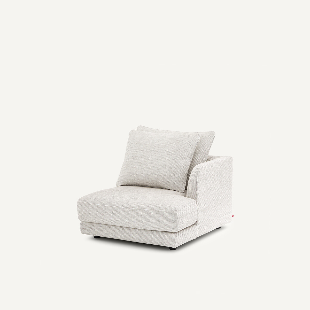 Demi-canapé droit, modulable en coton côtelé, TIBERIO gris moyen, AM.PM