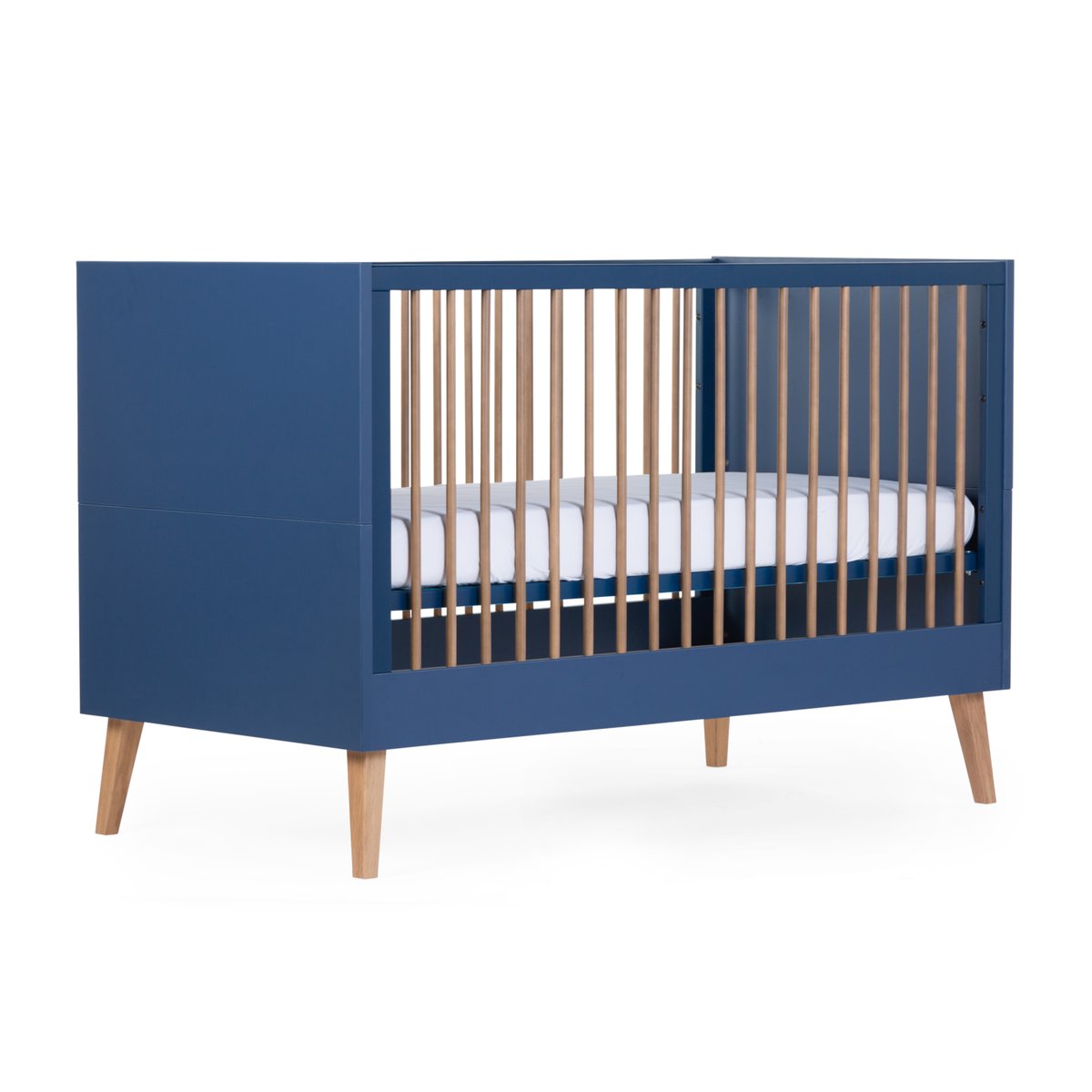 Lit bébé évolutif sommier à lattes à hauteur réglage 70x140cm noir, CHILDHOME