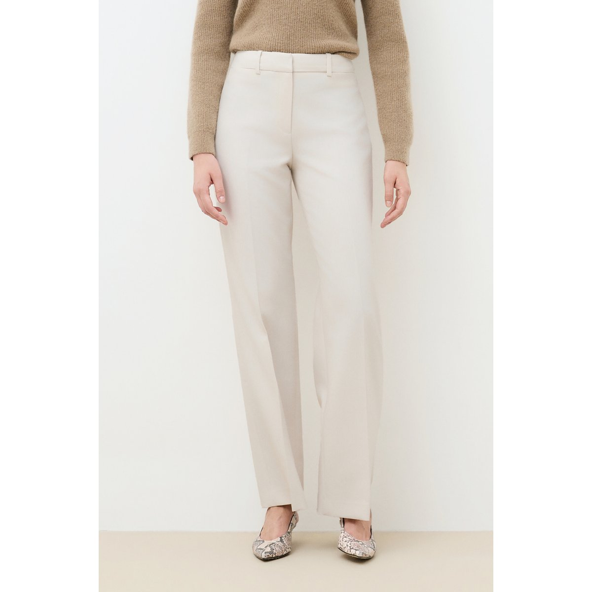 Pantalon droit plissé PSERAPHIN creme, CAROLL